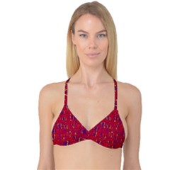 Red And Blue Pattern Reversible Tri Bikini Top