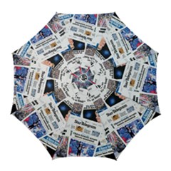 Hillary 2016 Historic Newspaper Collage Golf Umbrellas by blueamerica