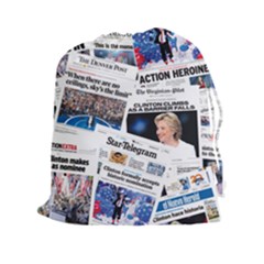 Hillary 2016 Historic Newspaper Collage Drawstring Pouches (xxl) by blueamerica