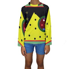 Abstract Design Kid s Long Sleeve Swimwear