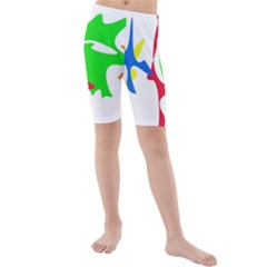 Colorful Amoeba Abstraction Kid s Mid Length Swim Shorts