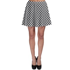 Sports Racing Chess Squares Black White Skater Skirt by EDDArt