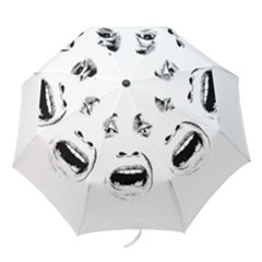 Scared Woman Expression Folding Umbrellas by dflcprints