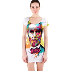 Abraham Lincoln Short Sleeve Bodycon Dress by bhazkaragriz