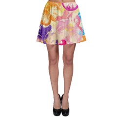 Colorful Pansies Field Skater Skirt by DanaeStudio