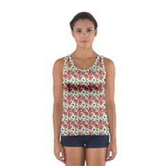 Gorgeous Red Flower Pattern  Women s Sport Tank Top  by Brittlevirginclothing