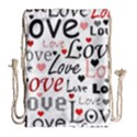 Love pattern - red Drawstring Bag (Large) View2