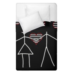 Couple In Love Duvet Cover Double Side (single Size) by Valentinaart