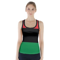 Pan African Unia Flag Colors Red Black Green Horizontal Stripes Racer Back Sports Top by yoursparklingshop