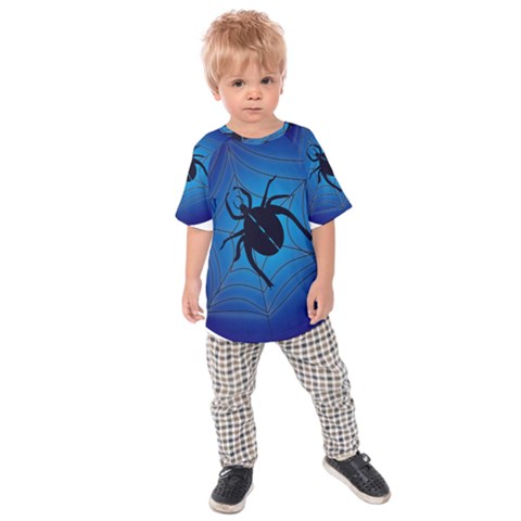 Spider On Web Kids  Raglan Tee by Amaryn4rt