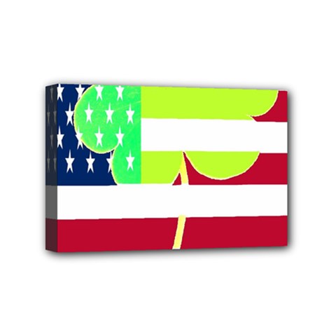 Usa Ireland American Flag Shamrock Irish Funny St Patrick Country Flag  Mini Canvas 6  X 4  by yoursparklingshop