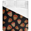 Chocolate strawberries pattern Duvet Cover (California King Size) View1