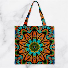 Color Abstract Pattern Structure Zipper Grocery Tote Bag by Amaryn4rt