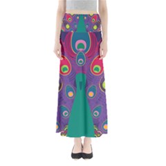 Peacock Bird Animal Feathers Maxi Skirts by Amaryn4rt