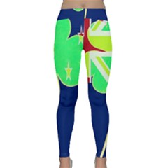 Irish Shamrock New Zealand Ireland Funny St  Patrick Flag Classic Yoga Leggings by yoursparklingshop