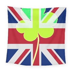 Irish British Shamrock United Kingdom Ireland Funny St  Patrick Flag Square Tapestry (large) by yoursparklingshop