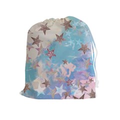 Pastel Colored Stars  Drawstring Pouches (extra Large) by Brittlevirginclothing