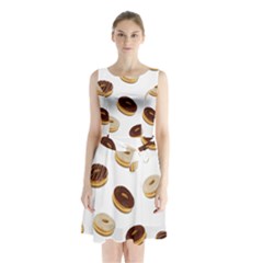 Donuts Pattern Sleeveless Chiffon Waist Tie Dress by Valentinaart