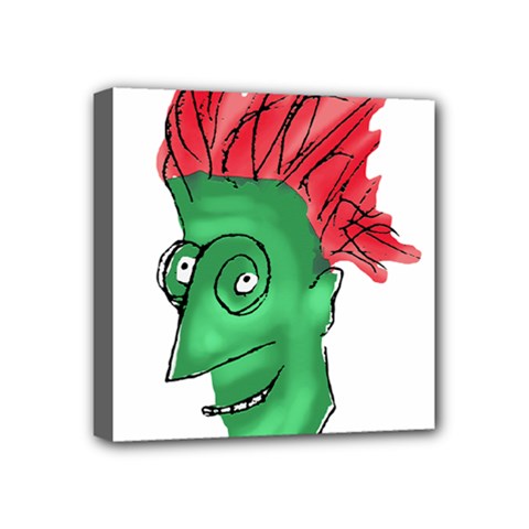 Crazy Man Drawing  Mini Canvas 4  X 4  by dflcprintsclothing