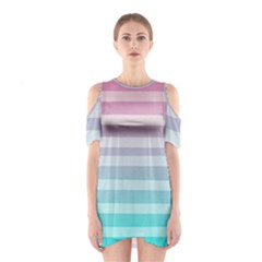 Colorful Vertical Lines Shoulder Cutout One Piece by Brittlevirginclothing