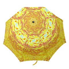 Yellow Seamless Psychedelic Pattern Folding Umbrellas by Amaryn4rt