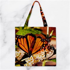 Monarch Butterfly Nature Orange Zipper Grocery Tote Bag by Amaryn4rt