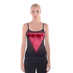 Geometric Triangle Pink Spaghetti Strap Top by Nexatart