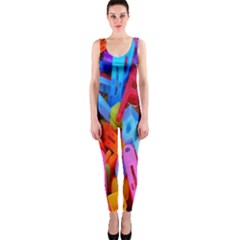 Clothespins Colorful Laundry Jam Pattern Onepiece Catsuit by Nexatart