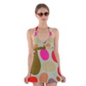 Pattern Design Abstract Shapes Halter Swimsuit Dress View1