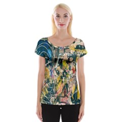 Art Graffiti Abstract Lines Women s Cap Sleeve Top by Nexatart