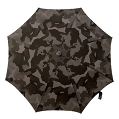 Background For Scrapbooking Or Other Camouflage Patterns Beige And Brown Hook Handle Umbrellas (large) by Nexatart