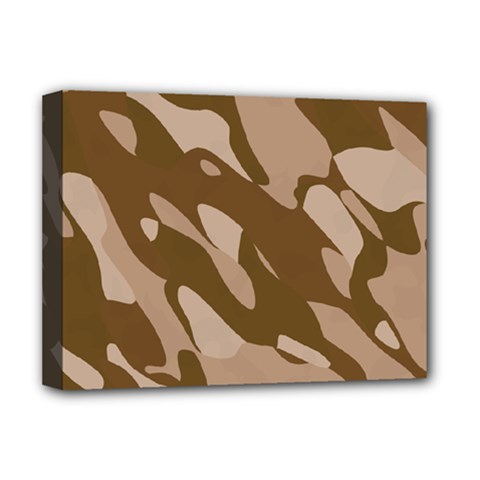 Background For Scrapbooking Or Other Beige And Brown Camouflage Patterns Deluxe Canvas 16  X 12   by Nexatart