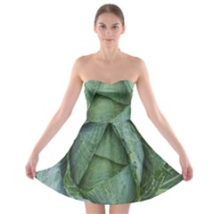 Bright Cabbage Color Dew Flora Strapless Bra Top Dress by Nexatart