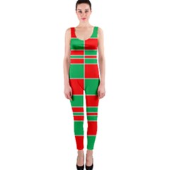 Christmas Colors Red Green Onepiece Catsuit by Nexatart