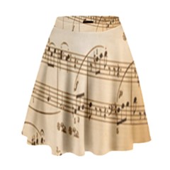 Music Notes Background High Waist Skirt by Nexatart