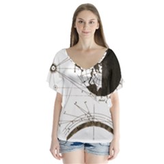 Planetary Equations Flutter Sleeve Top by MTNDesignco