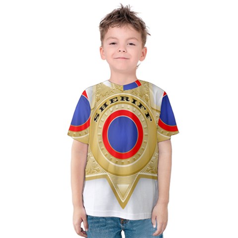 Sheriff S Star Sheriff Star Chief Kids  Cotton Tee by Nexatart