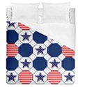 Patriotic Symbolic Red White Blue Duvet Cover (Queen Size) View1