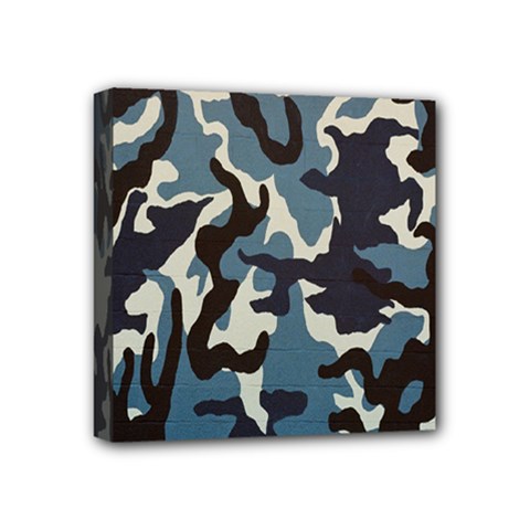 Blue Water Camouflage Mini Canvas 4  X 4  by Nexatart