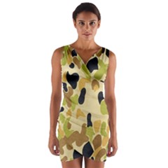 Army Camouflage Pattern Wrap Front Bodycon Dress by Nexatart