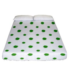 Saint Patrick Motif Pattern Fitted Sheet (queen Size) by dflcprints