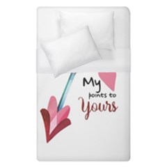 My Heart Points To Yours / Pink And Blue Cupid s Arrows (white) Duvet Cover (single Size) by FashionFling