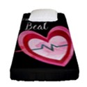 You Are My Beat / Pink And Teal Hearts Pattern (black)  Fitted Sheet (Single Size) View1