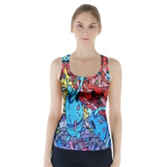 Colorful Graffiti Art Racer Back Sports Top by Nexatart