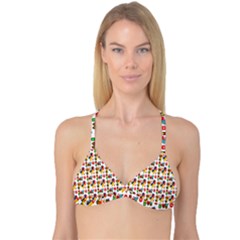 Construction Pattern Background Reversible Tri Bikini Top