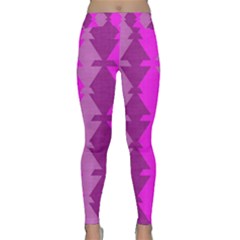 Fabric Textile Design Purple Pink Classic Yoga Leggings by Nexatart