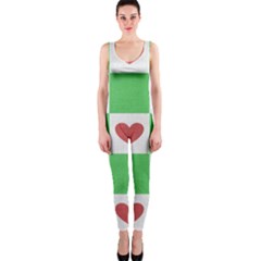 Fabric Texture Hearts Checkerboard Onepiece Catsuit by Nexatart