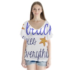 The Beach Fixes Everything Flutter Sleeve Top by OneStopGiftShop