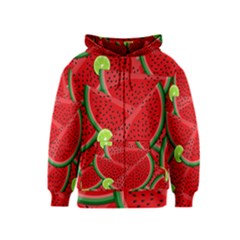 Watermelon Slices Kids  Zipper Hoodie by Valentinaart