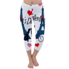 Valentine s Day - Paris Capri Winter Leggings  by Valentinaart